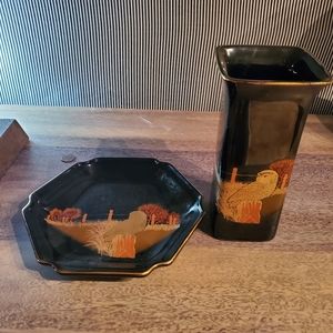 Ceramic   Vase & Plate  set.
